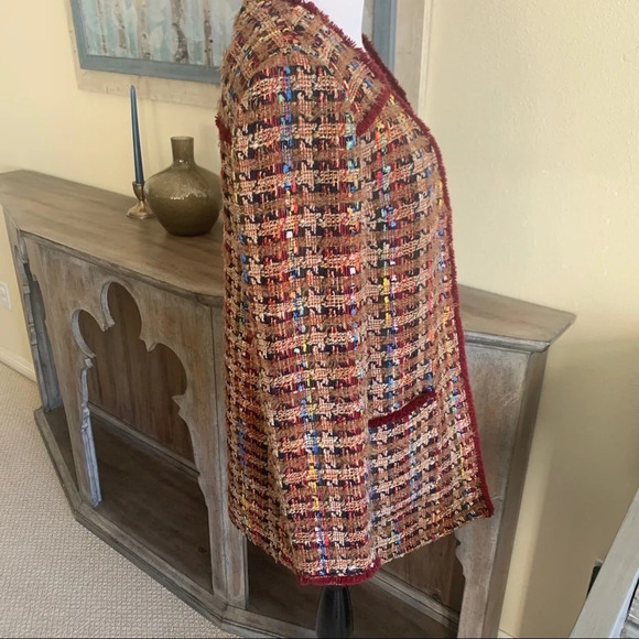 Anthropologie ett:twa Harlequin Tweed Blazer Bohemian Casual Women’s XS - Picture 7 of 14